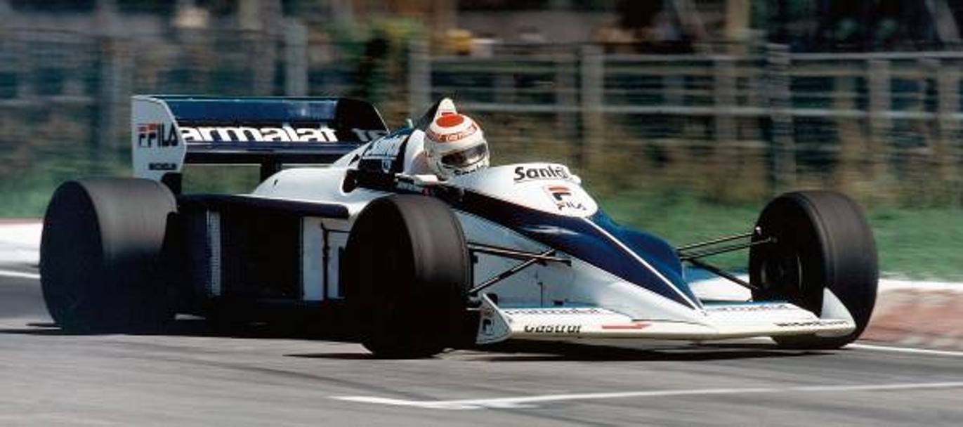 Nelson Piquet sulla Brabham BT52 motorizzata Bmw nel mondiale di F.1 nel 1983